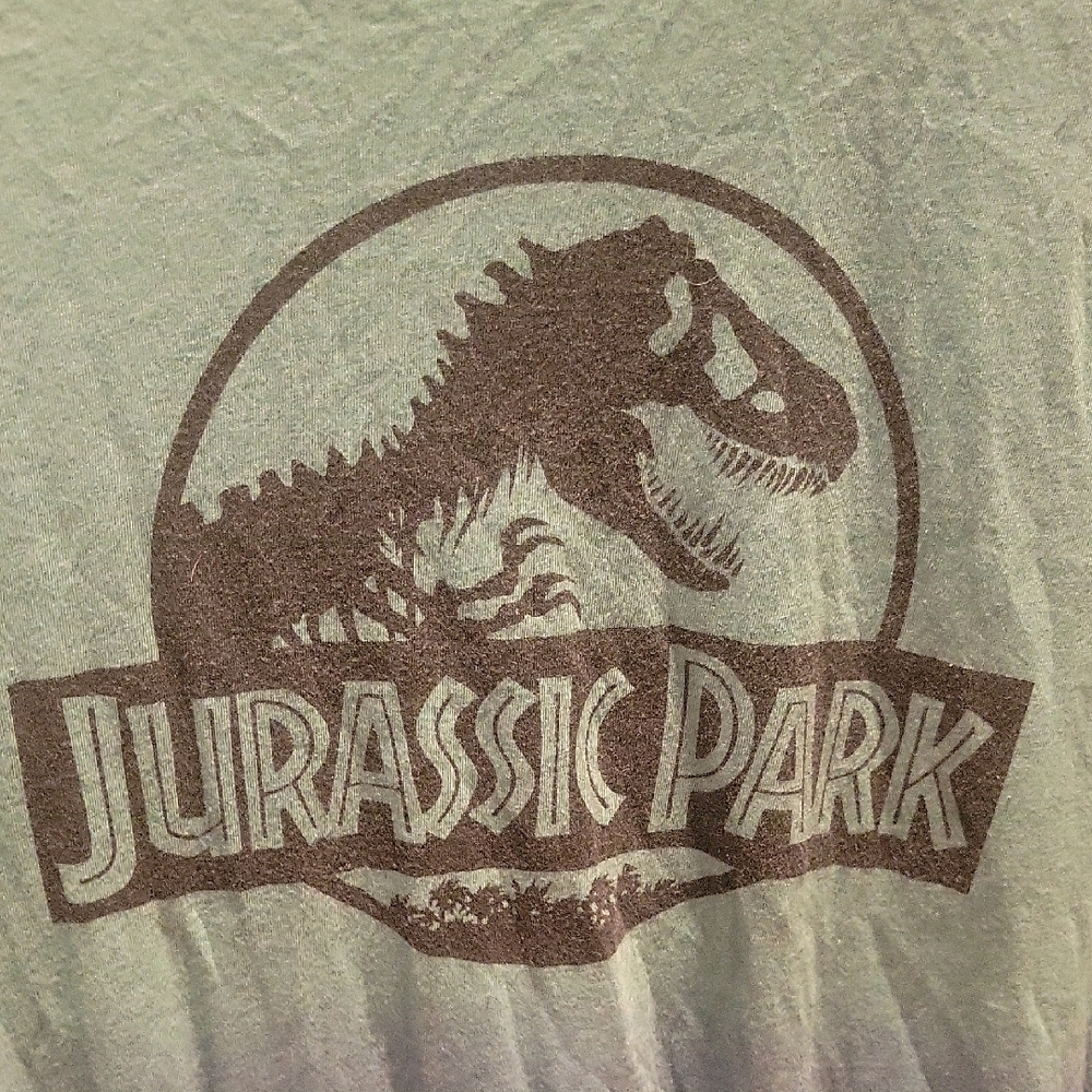 Torrid Blue and Green Tank Top Gradient Design With Jurassic Park Graphic - Picture 4 of 4